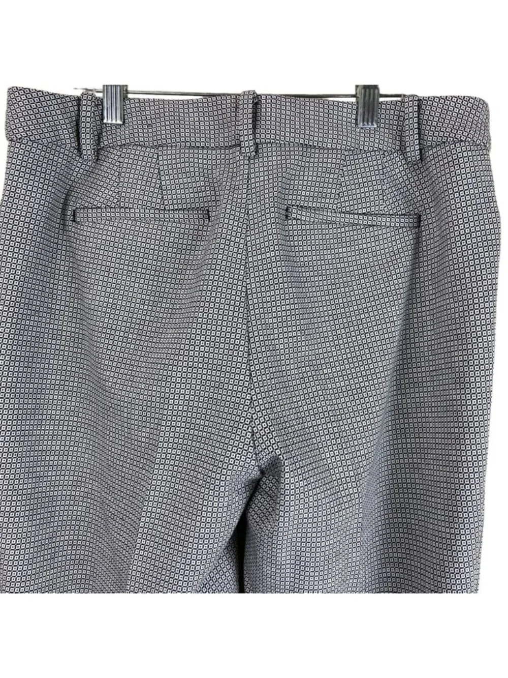 Talbots Hampshire Ankle Black White Squares Print Office Pants Size 6 - Picture 7 of 10